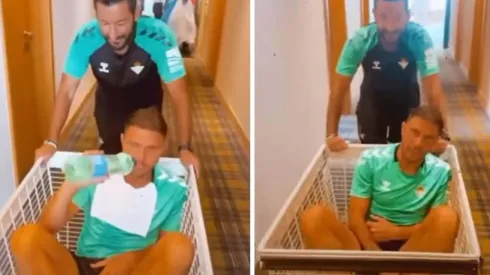 Joaquín arriba del carro en la pretemporada del Betis