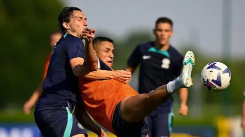 Alexis Sánchez trabaja en la pretemporada del Inter de Milán.