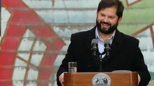 Gabriel Boric en el acto en Valparaíso.