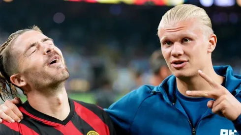 Erling Haaland junto a Grealish en la pretemporada del Manchester City