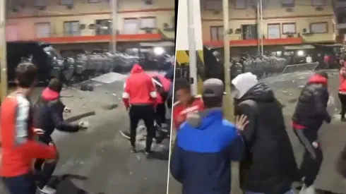 Hinchas de Independiente chocaron con las fuerzas policiales.