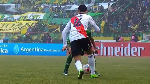 Solari: hoyito y casi golazo en River contra Aldosivi.