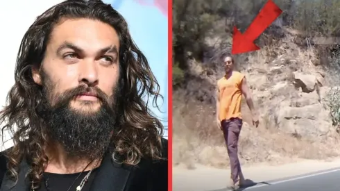 Jason Momoa en el lugar del accidente.