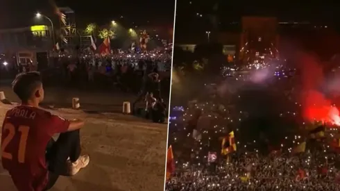 Paulo Dybala fue recibido por más de 10 mil hinchas de la Roma.