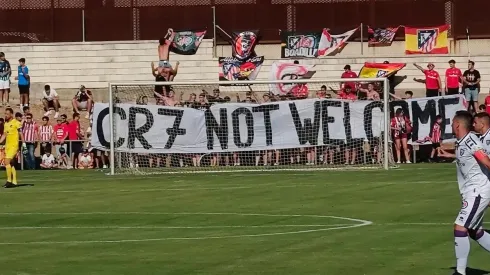 Los hinchas colchoneros no quieren a Cristiano Ronaldo.