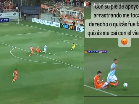La molestia de Chester Cortés por supuesto penal ante Cobreloa