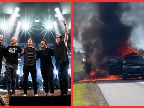 Camioneta de The Offspring se incendia en plena carretera