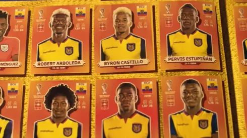 La lámina de Byron Castillo aparece en los avisos publiciatrios del álbum oficial de Qatar 2022, que edita Panini
