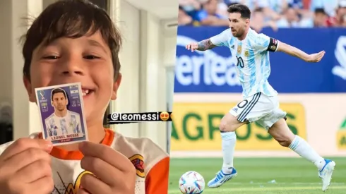 Mateo Messi quedó con una sonrisa de oreja a oreja tras encontrar la lámina de su padre para el álbum de Qatar 2022.