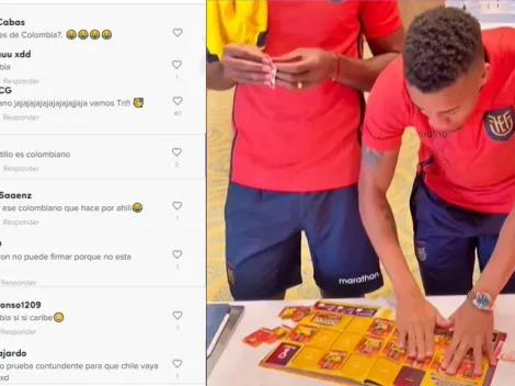 Byron Castillo firma el álbum del Mundial y sufre troleo por colombiano