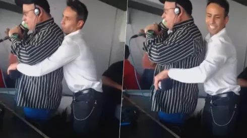 Jorge Valdivia no pasa desapercibido en su visita al estadio Monumental como comentarista radial