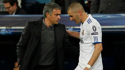 Karim Benzema junto a Mourinho en el Real Madrid