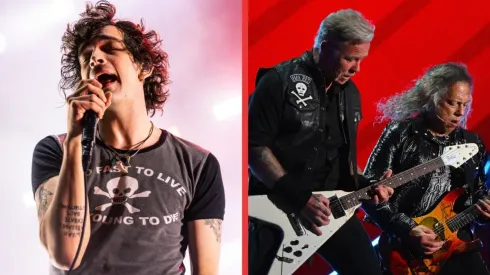 Matty Healy de The 1975. James Hetfield y Kirk Hammett.