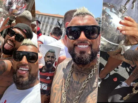 ¡Ídolo total! Vidal vive alocado festejo junto al Flamengo