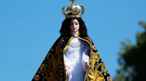 Imagen de la Virgen peregrina, en el marco de la peregrinacion al Santuario de Lo Vasquez, por el día de la Inmaculada Concepcion.