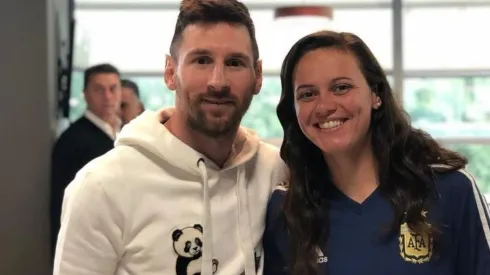 Lionel Messi y Flor Bonsegundo previo al Mundial de Francia 2019