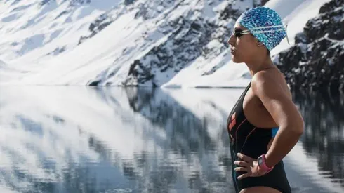 Bárbara Hernández en la Laguna del Inca