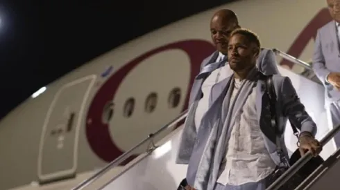 Neymar llegando a Qatar