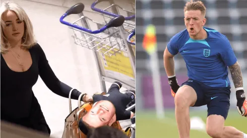 Más de alguno se rio en Inglaterra con el muñeco que llevaba Megan Pickford, la esposa de Jordan, en el equipaje con el que viajó a Qatar.