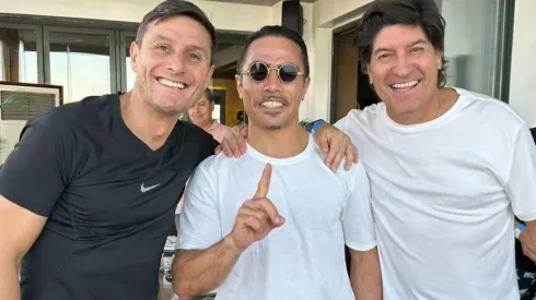 En la visita también estuvo su amigo de transmisión Javier Zanetti.