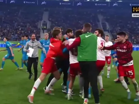 Video: Escandalosa pelea entre jugadores conmociona a Rusia
