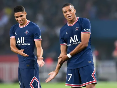 La alegría de Mbappé por su amigo Hakimi