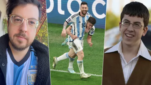 McLovin feliz con la camiseta albiceleste.