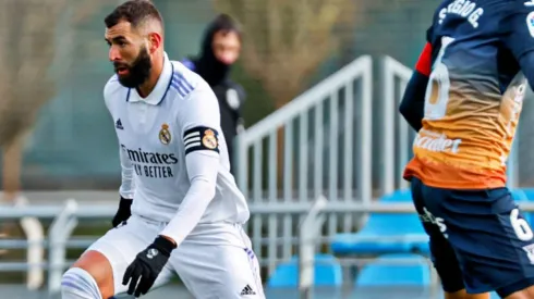 Benzema vio acción en un duelo amistoso a puertas cerradas.