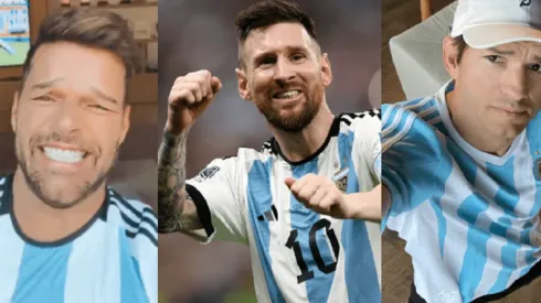 Ricky Martin y Ashton Kutcher celebran el triunfo de Argentina