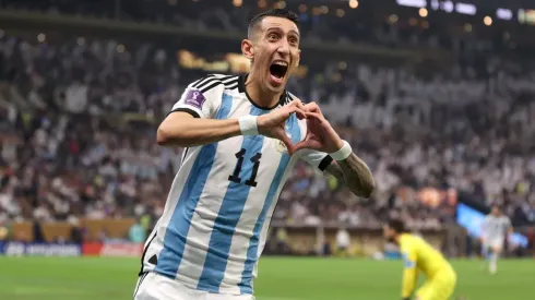 Así celebró Ángel di María el golazo que significó el 2-0 parcial de Argentina sobre Francia en la final de Qatar 2022.