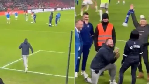 El momento en que el aficionado le pide matrimonio a su novia