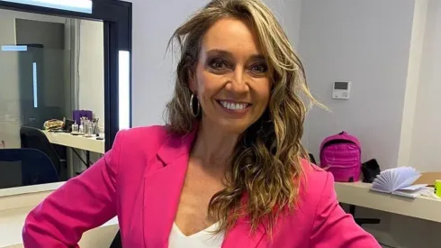 Karen Bittner antes de una transmisión de los Juegos Panamericanos Junior