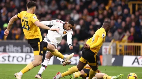 El momento del gol de Marcus Rashford para darle la victoria al Manchester United.