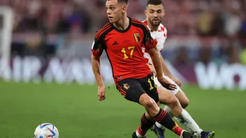 Leandro Trossard en acción ante Croacia por el Grupo F del Mundial de Qatar 2022.