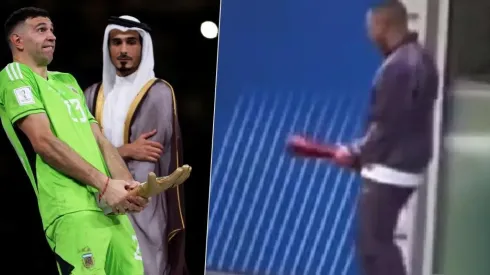 Dibu Martínez y Kylian Mbappé