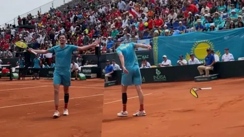 Alexander Bublik se enojó con el público chileno y hasta reventó su raqueta. Eso sí, después bajó las revoluciones.