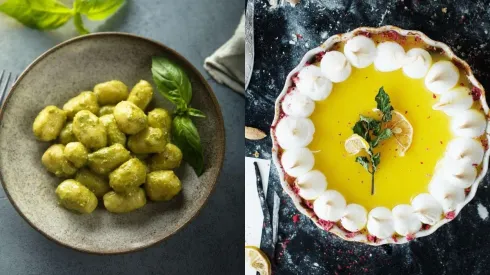 Ñoquis al pesto y pie de limón