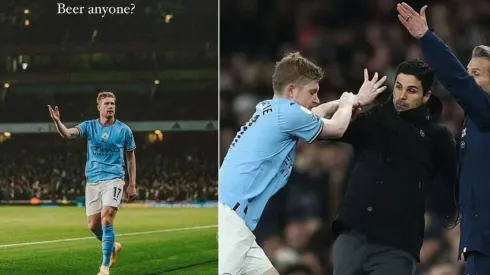 De Bruyne empujó a Arteta por moverle el balón en la banda