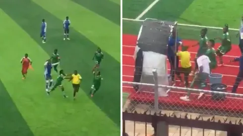 El árbitro tuvo que salir corriendo