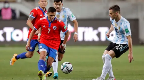 Alexis Sánchez en acción frente a Argentina.