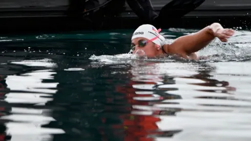 La Sirena de Hielo durante su nado en la Antártica