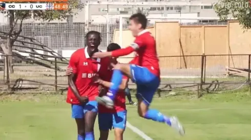 Ousman Touray vivió un alocado festejo en su primer gol con la UC proyección.