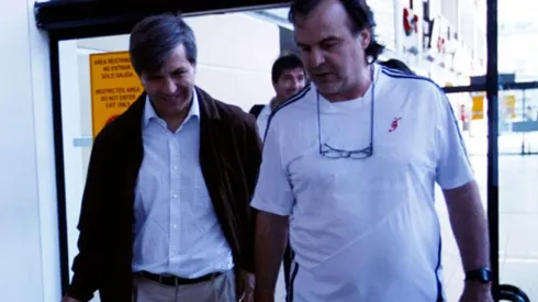 Bielsa junto a Mayne-Nicholls en su período con la selección chilena