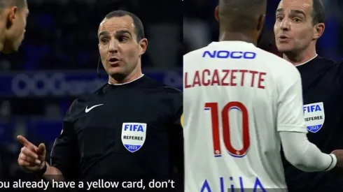 El referee conversando con los jugadores