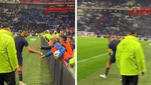 Alexis entregando una camiseta a pasapelotas locals