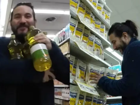 Felipe Avello se burla y no deja nada en un supermercado de Argentina