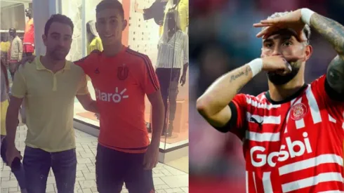 Xavi Hernández posa con Valentín Castellanos cuando el argentino militaba en la U. de Chile.