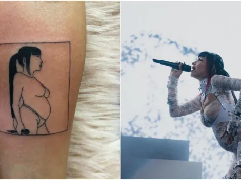Fanática de Cazzu se tatuó la silueta de la cantante embarazada