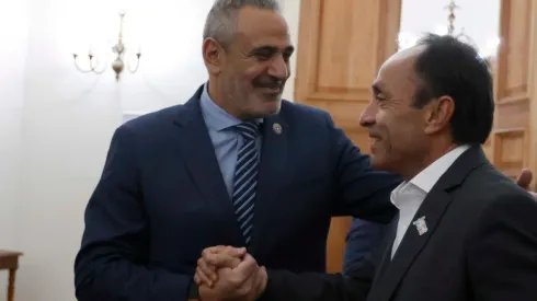 El presidente de la ANFP, Pablo Milad, junto al ministro del Deporte, Jaime Pizarro.