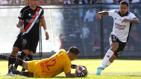 Fabián Cerda en acción ante Colo Colo en el estadio Monumental.